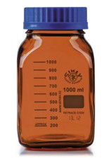 Butelki czworąkątne Rotilabo®, oranżowe 1000 ml, s