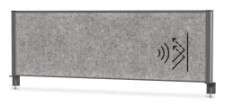 Desk divider 1600 x 70 x 515 mm, with clamping fee