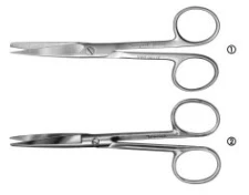 Scissors, physiology, pointed-blunt, straight, L 1