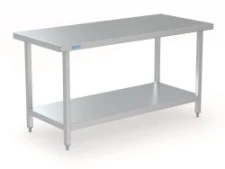 Stainless steel table with shelf, 2000 x 750 x 850