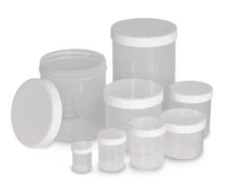 Tubs with screw-on lids PP, transp., Lid white, 12
