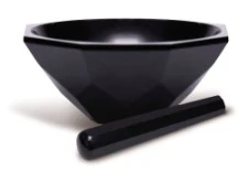 Agate mortar with pestle, black, 70 ml, standard,