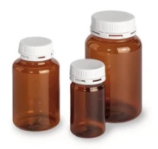 Butelki z szeroką szyjką brązowe, PET, 100 ml, zak