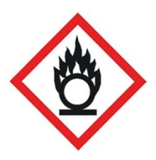 Piktogramy ostrzegawcze GHS03, płomień nad kołem