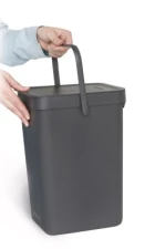Pojemnik na odpady Sort and Go, szary, 6 l, szer.