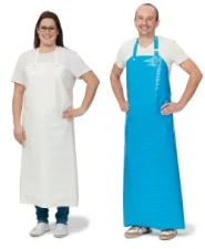 Laboratory and work apron made of PU, blue, 130 cm