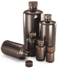 Butelki z wąską szyjką brązowe, HDPE, sączelne, 8