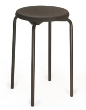 Taboret, siedzisko PU czarne nogi czarne, wys. 580