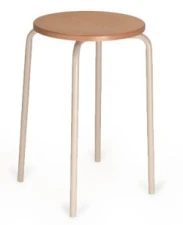 Taboret, siedzisko buk naturalny nogi jasnoszare,